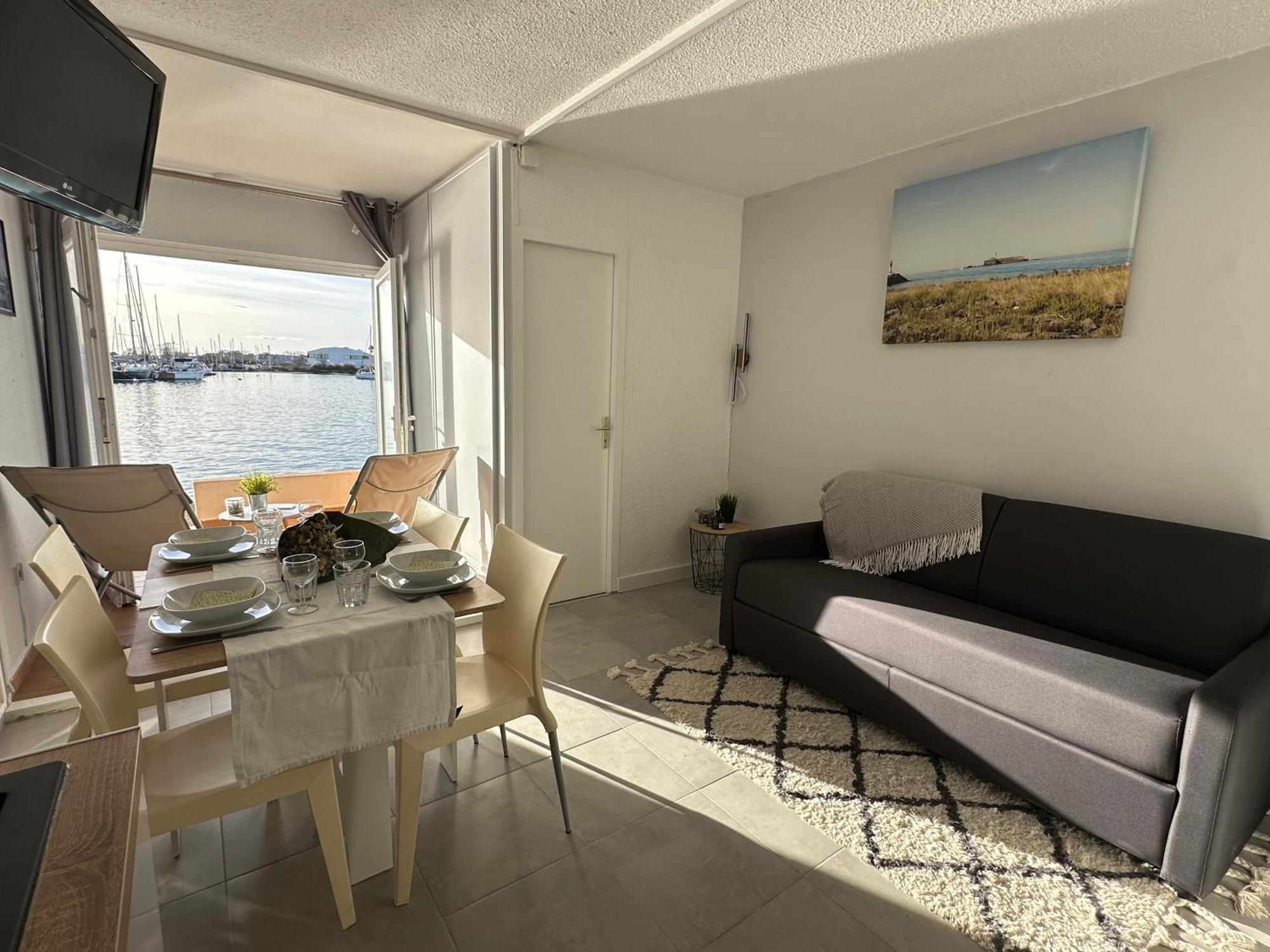 Studio - Les Pieds Dans L'Eau Agreable En Toutes Saisons 4 Couchages - Climatisation - Parking Prive - Piscine Sur Mer - Vue Magnifique Et Rare - Situation Optimum - Les Argonautes - Ile Des Pecheurs - Cap D'アグド エクステリア 写真